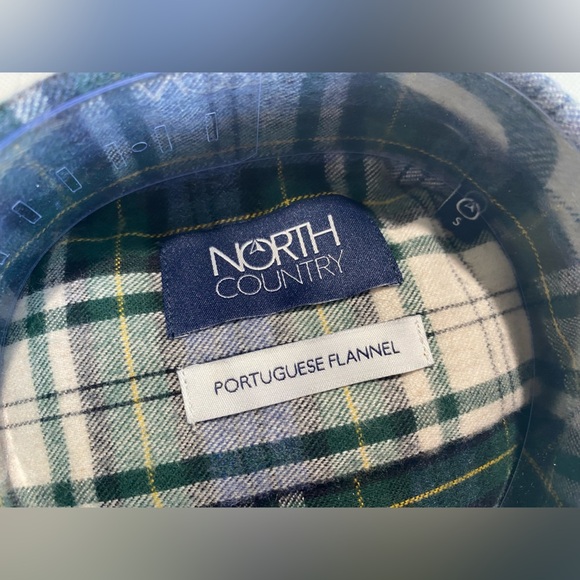 NEW-Size S Mens North Country Long Sleeve Button Down Shirt PortugeseFlannel Grn - Picture 11 of 12